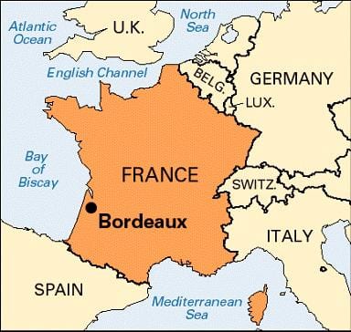 Bordeaux na karti