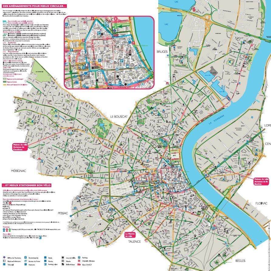 karta Bordeaux bicikl