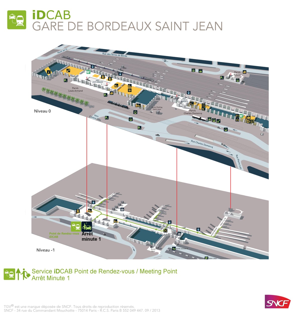 Bordeaux saint Jean željezničkog kolodvora na karti