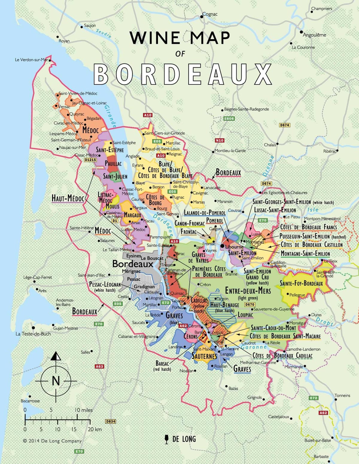 karta Bordeaux vinski put 