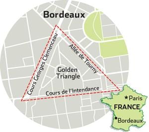 karta zlatni trokut Bordeaux 