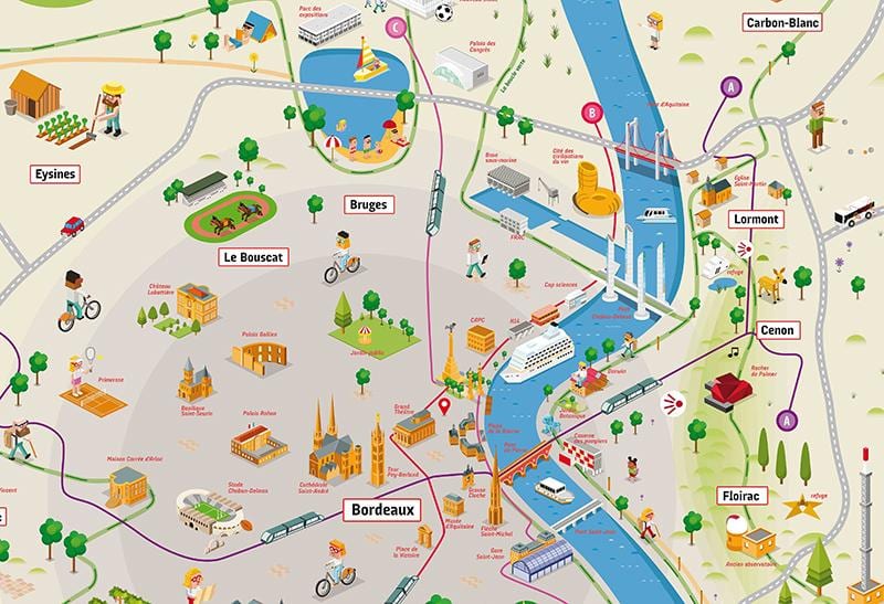 Bordeaux i okolica kartica