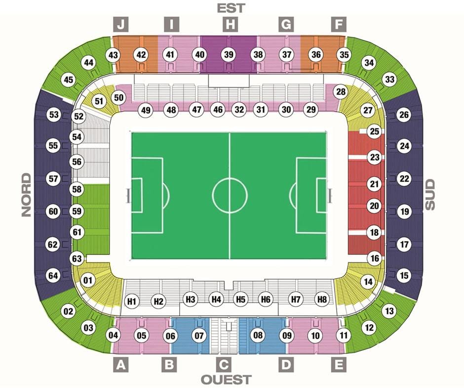karta Bordeaux stadion