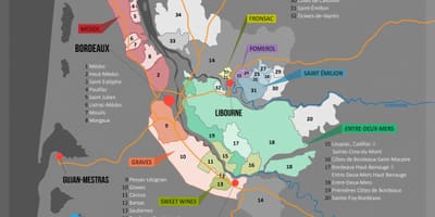 Bordeaux vina karta zemlje