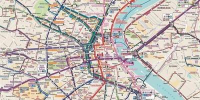 Autobus Bordeaux put na karti