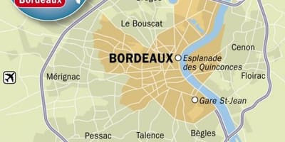 Karta Bordeaux predgrađu